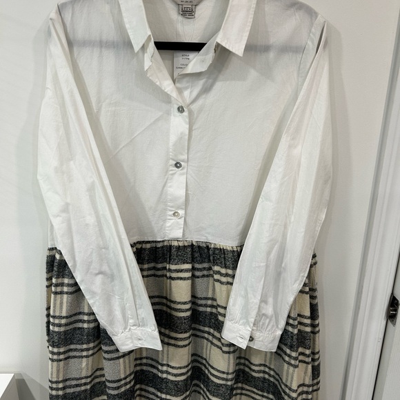 French Connection Arla Flannel LS Shirt Dress - Picture 6 of 8